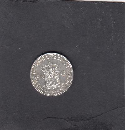 Beschrijving: 1/2 Gulden WILHELMINA 